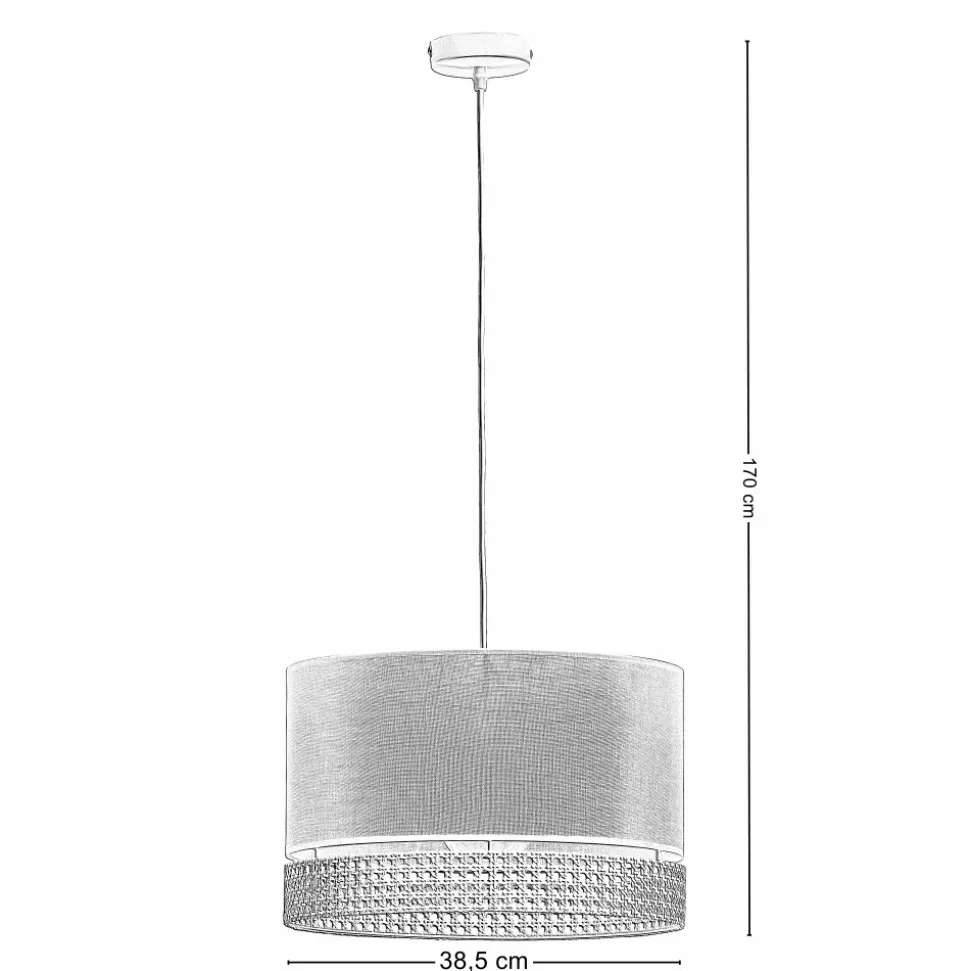 Lampa Wisząca PAGLIA Biały Boho Abażur 1xE27