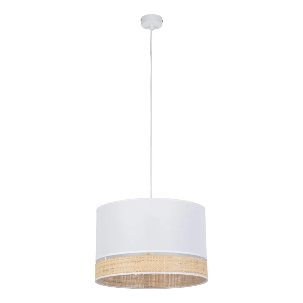 Lampa Wisząca PAGLIA Biały Boho Abażur 1xE27