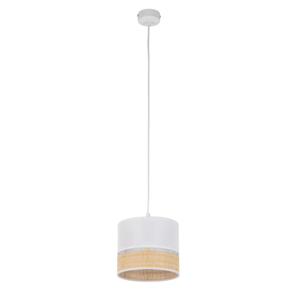 Lampa Wisząca PAGLIA Biały Boho Abażur 1xE27