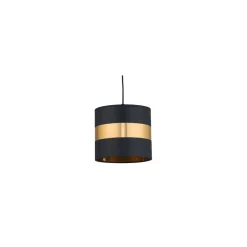 Lampa Wisząca PARIS Czarny Złoty Abażur 1xE27 20cm