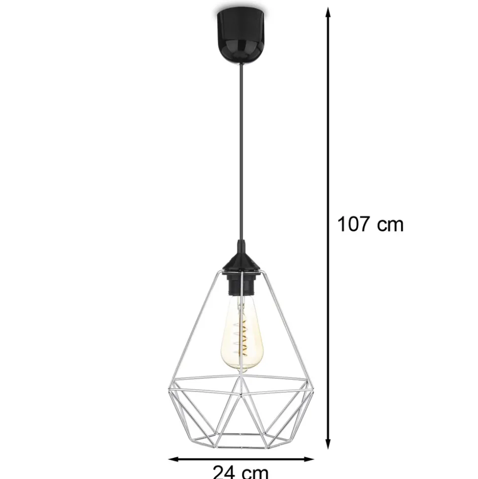 Lampa wisząca Paris Diamond 24 cm srebro