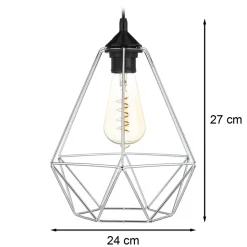 Lampa wisząca Paris Diamond 24 cm srebro