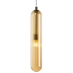 Lampa Wisząca PAX Złoty Szklany Klosz 1xG9 8cm