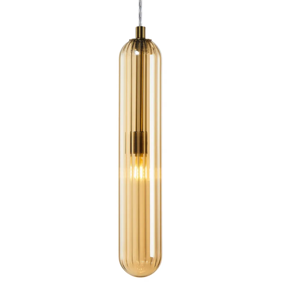 Lampa Wisząca PAX Złoty Szklany Klosz 1xG9 8cm