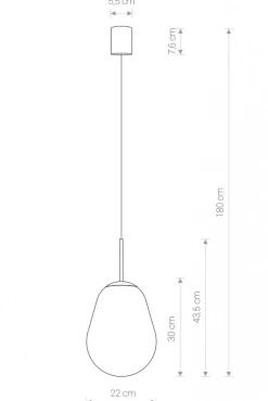 Lampa Wisząca PEAR S Czarny Szklany Klosz 1xE27 22cm