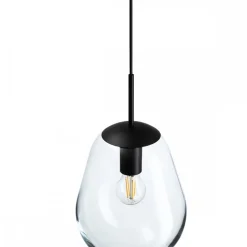 Lampa Wisząca PEAR S Czarny Szklany Klosz 1xE27 22cm