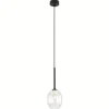 Lampa wisząca PEARL czarna klosz transparentny 1xG9