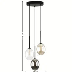 Lampa wisząca PEARL czarna 3xG9