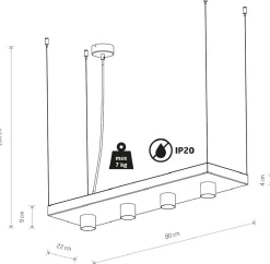 Lampa Wisząca PLANT Czarny 4xGU10