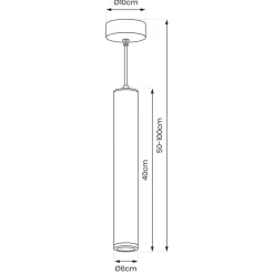 Lampa Wisząca PORTER Biały Tuba 1xGU10