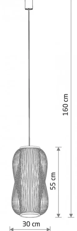 Lampa Wisząca PUKET Biały Brązowy Abażur 1xE27 30cm