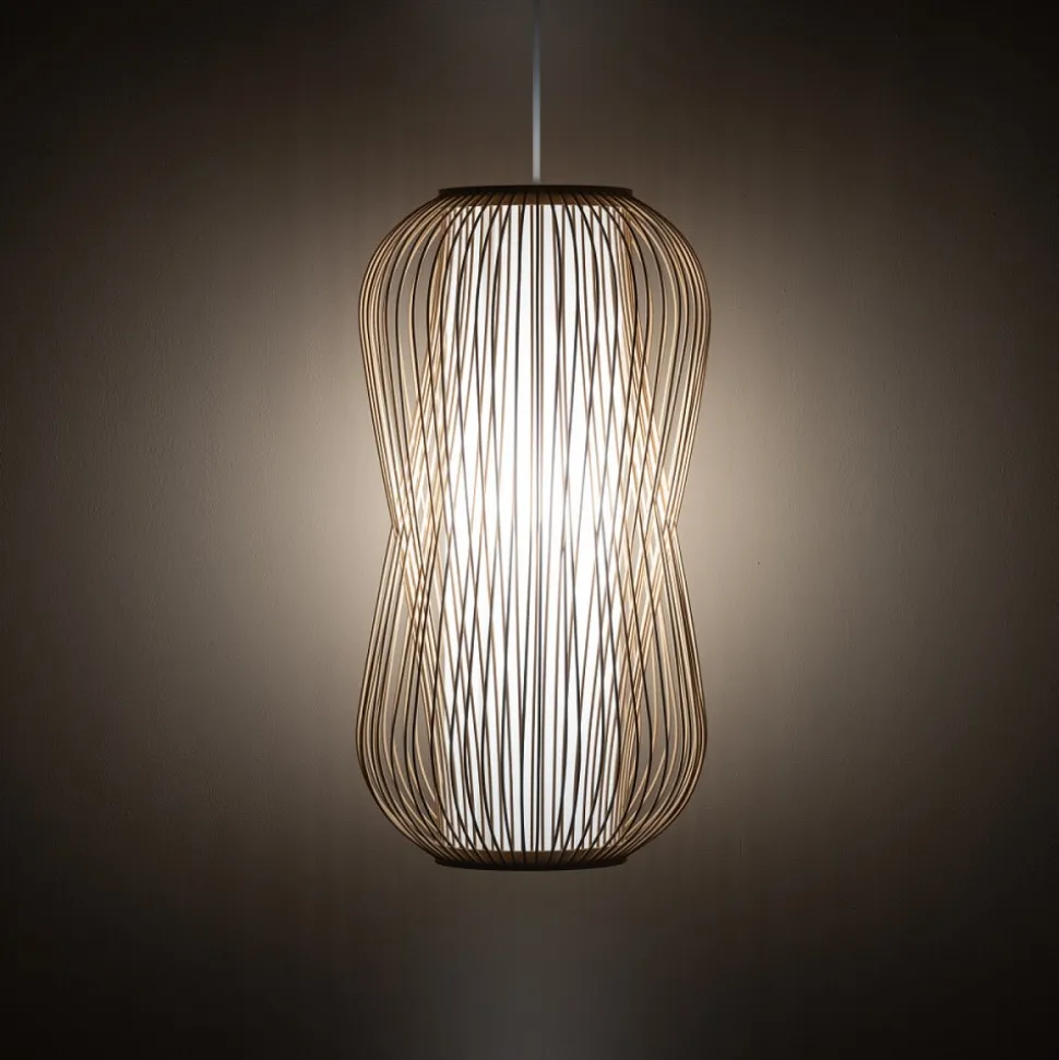 Lampa Wisząca PUKET Biały Brązowy Abażur 1xE27 30cm