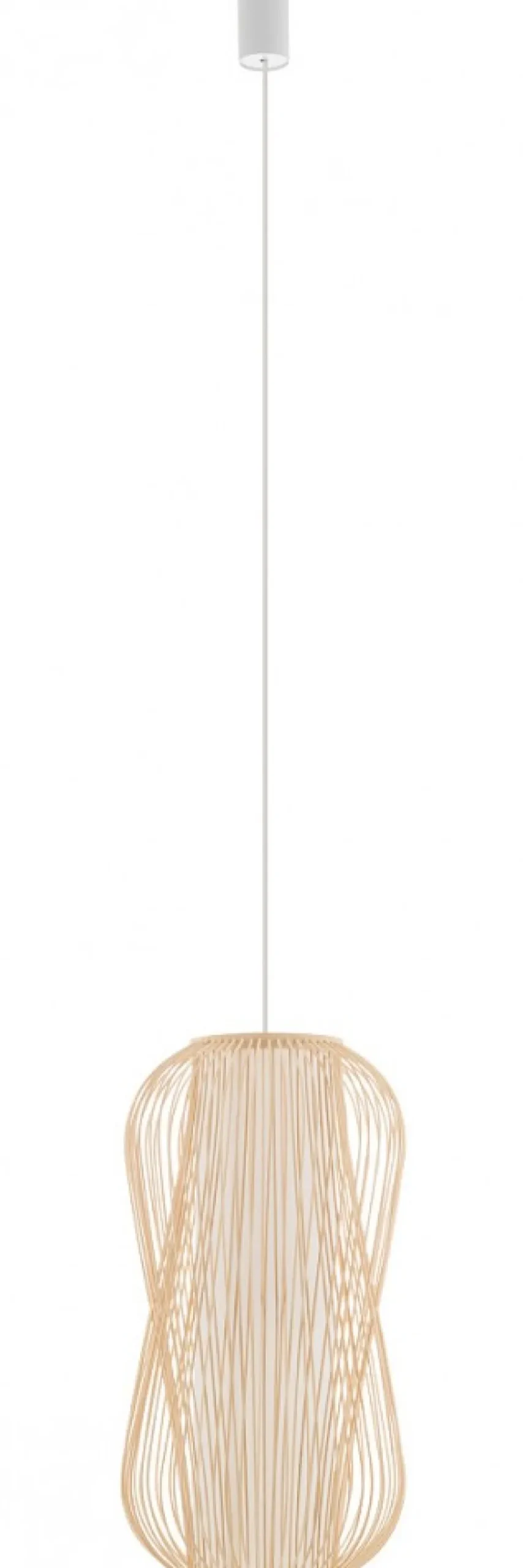 Lampa Wisząca PUKET Biały Brązowy Abażur 1xE27 30cm