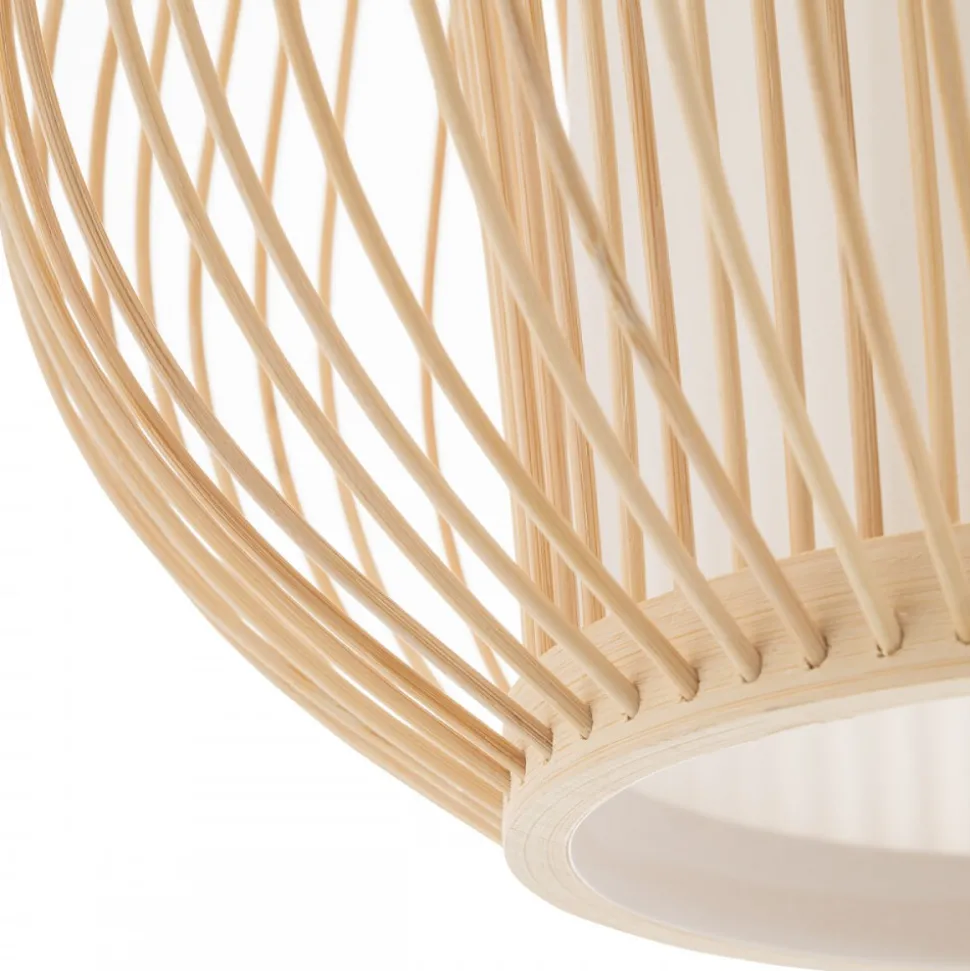 Lampa Wisząca PUKET Biały Brązowy Abażur 1xE27 30cm