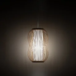 Lampa Wisząca PUKET Biały Brązowy Abażur 1xE27 21cm