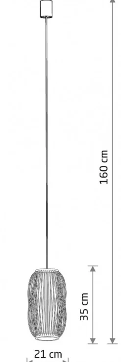 Lampa Wisząca PUKET Biały Brązowy Abażur 1xE27 21cm