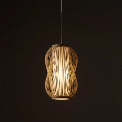 Lampa Wisząca PUKET Biały Brązowy Abażur 1xE27 21cm
