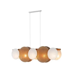 Lampa Wisząca PULSE Biały Brązowy Abażury 5xE27