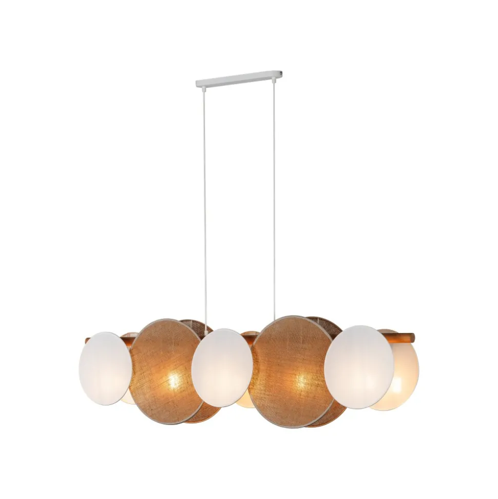 Lampa Wisząca PULSE Biały Brązowy Abażury 5xE27