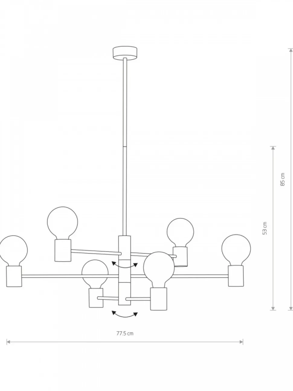 Lampa wisząca RADIUS czarna 6xE27