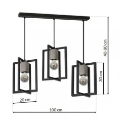 Lampa Wisząca RALPH Czarny 3xE27