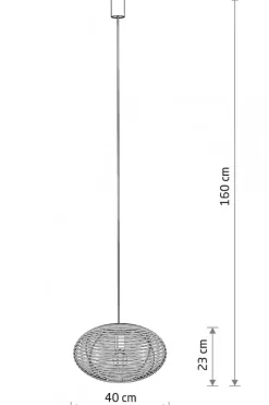 Lampa Wisząca RATTAN Biały Brązowy Abażur 1xE27 40 cm