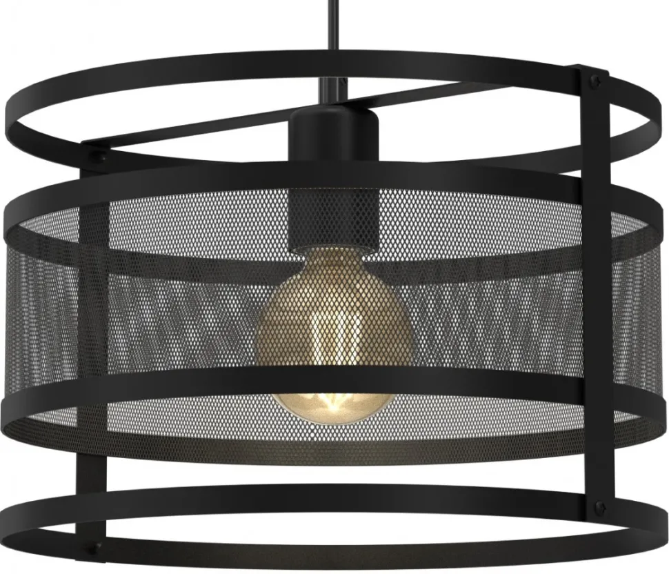 Lampa Wisząca RIM Czarny Metalowy Klosz 1xE27 30cm