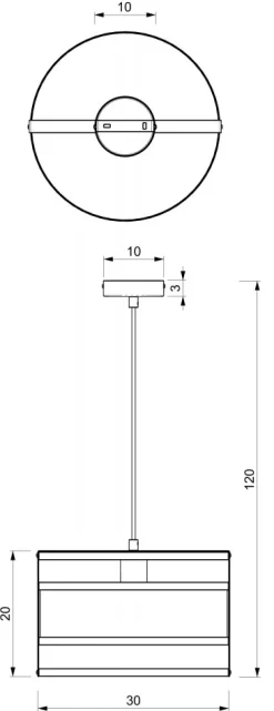 Lampa Wisząca RIM Czarny Metalowy Klosz 1xE27 30cm