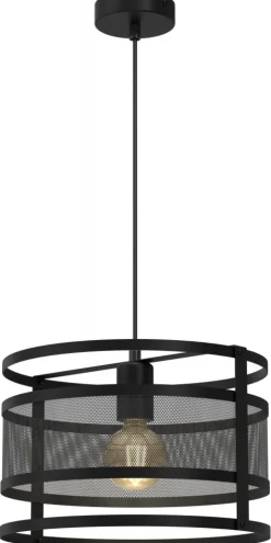 Lampa Wisząca RIM Czarny Metalowy Klosz 1xE27 30cm