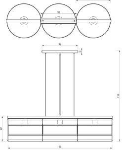 Lampa Wisząca RIM Czarny Złoty Metalowy Klosz 3xE27