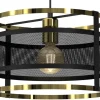 Lampa Wisząca RIM Czarny Złoty Metalowy Klosz 1xE27 30cm