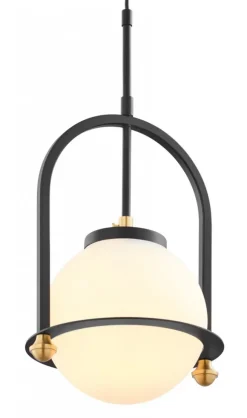 Lampa Wisząca ROSSO Czarny Szklany Klosz 1xE27 23 cm