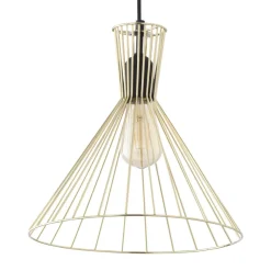 Lampa Wisząca SAHARA Czarny Złoty Metalowy Klosz 1xE27