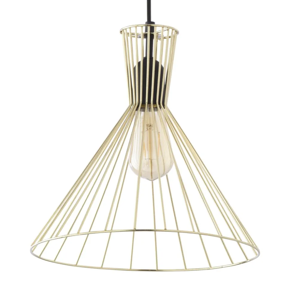 Lampa Wisząca SAHARA Czarny Złoty Metalowy Klosz 1xE27