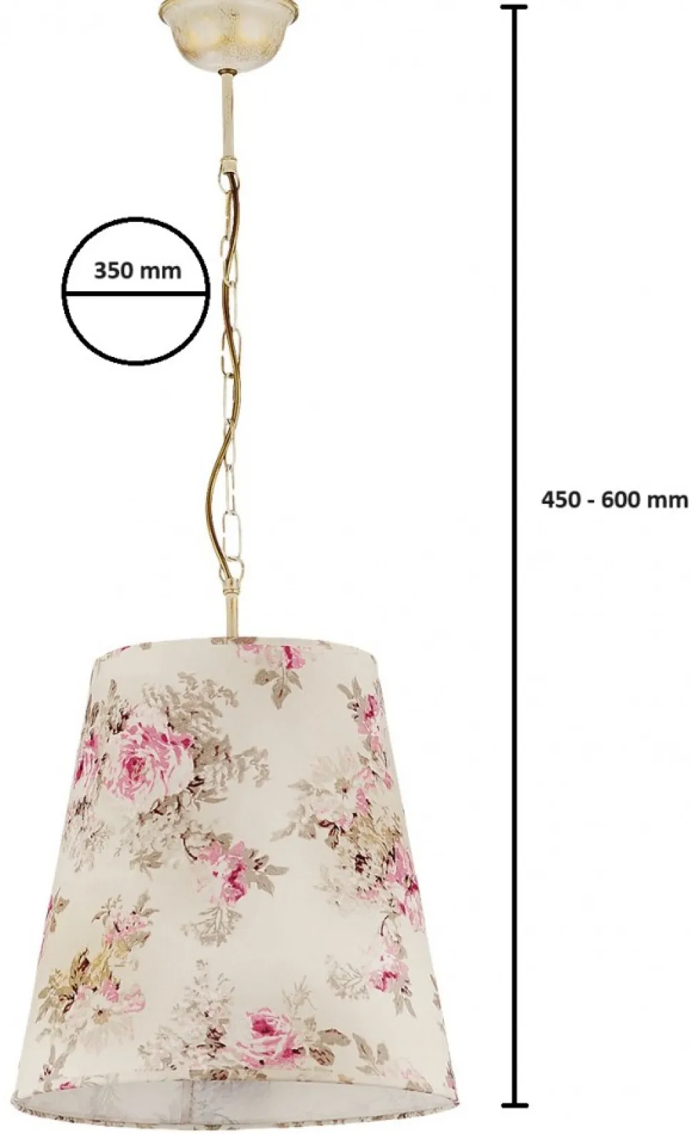 Lampa Wisząca SARA Patyna Beżowy Abażur 1xE27 35 cm