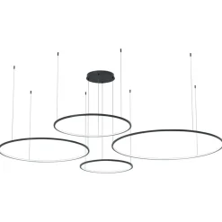 Lampa wisząca SATURNO Czarna 120W LED 4000K