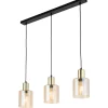 Lampa Wisząca SIERRA Czarny Złoty Szklane Klosze 3xE27