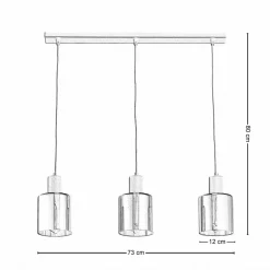 Lampa Wisząca SIERRA Czarny Złoty Szklane Klosze 3xE27