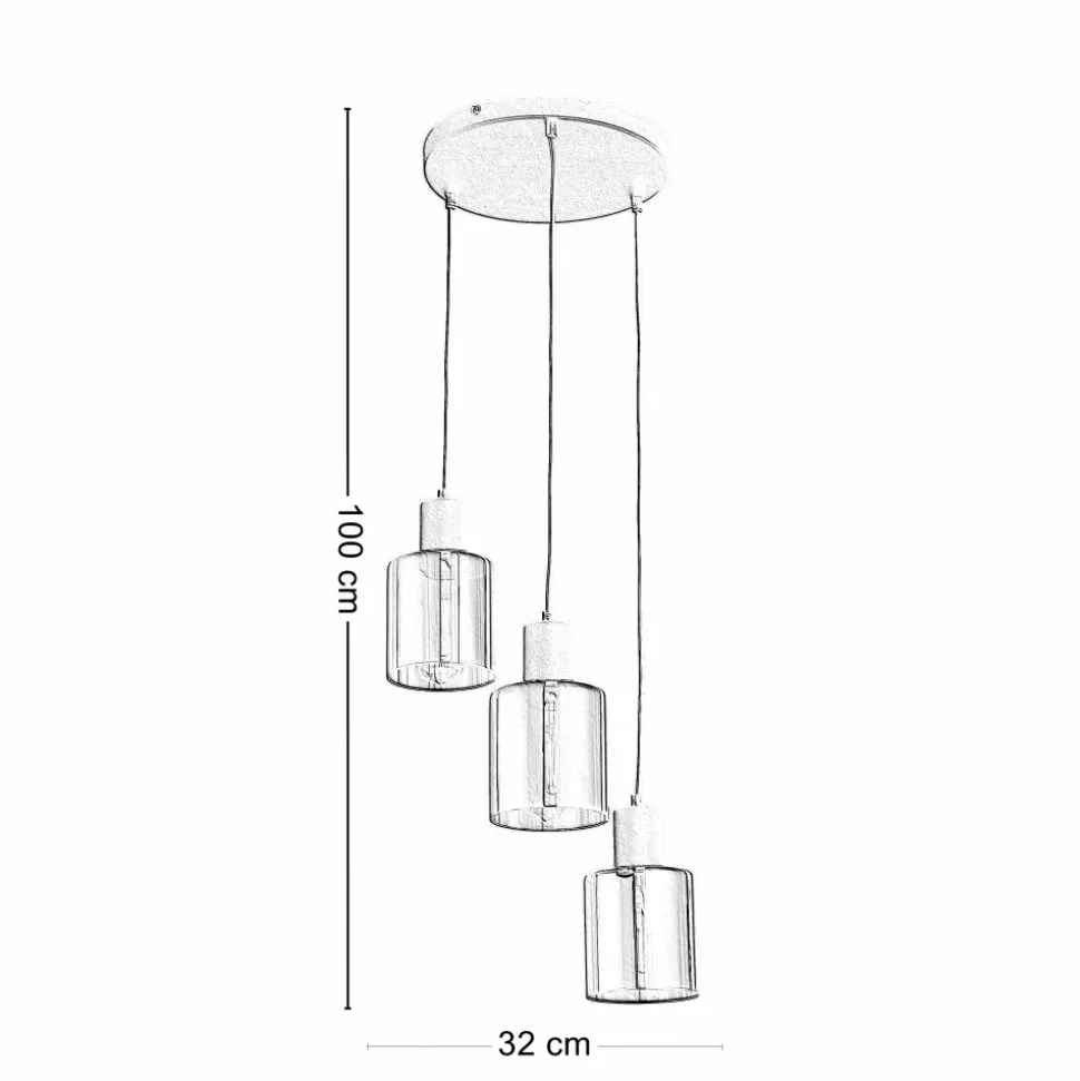 Lampa Wisząca SIERRA Czarny Złoty Szklane Klosze Koło 3xE27