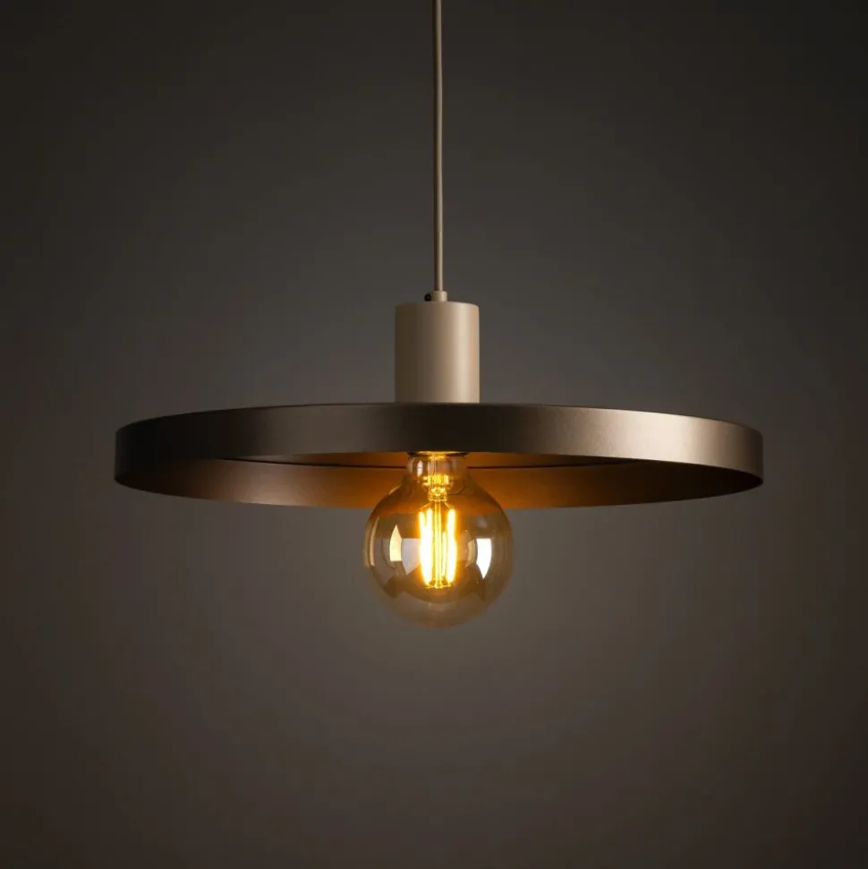 Lampa wisząca SILA sabia beżowa brązowa 1xE27 40 cm