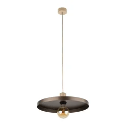 Lampa wisząca SILA sabia beżowa brązowa 1xE27 40 cm
