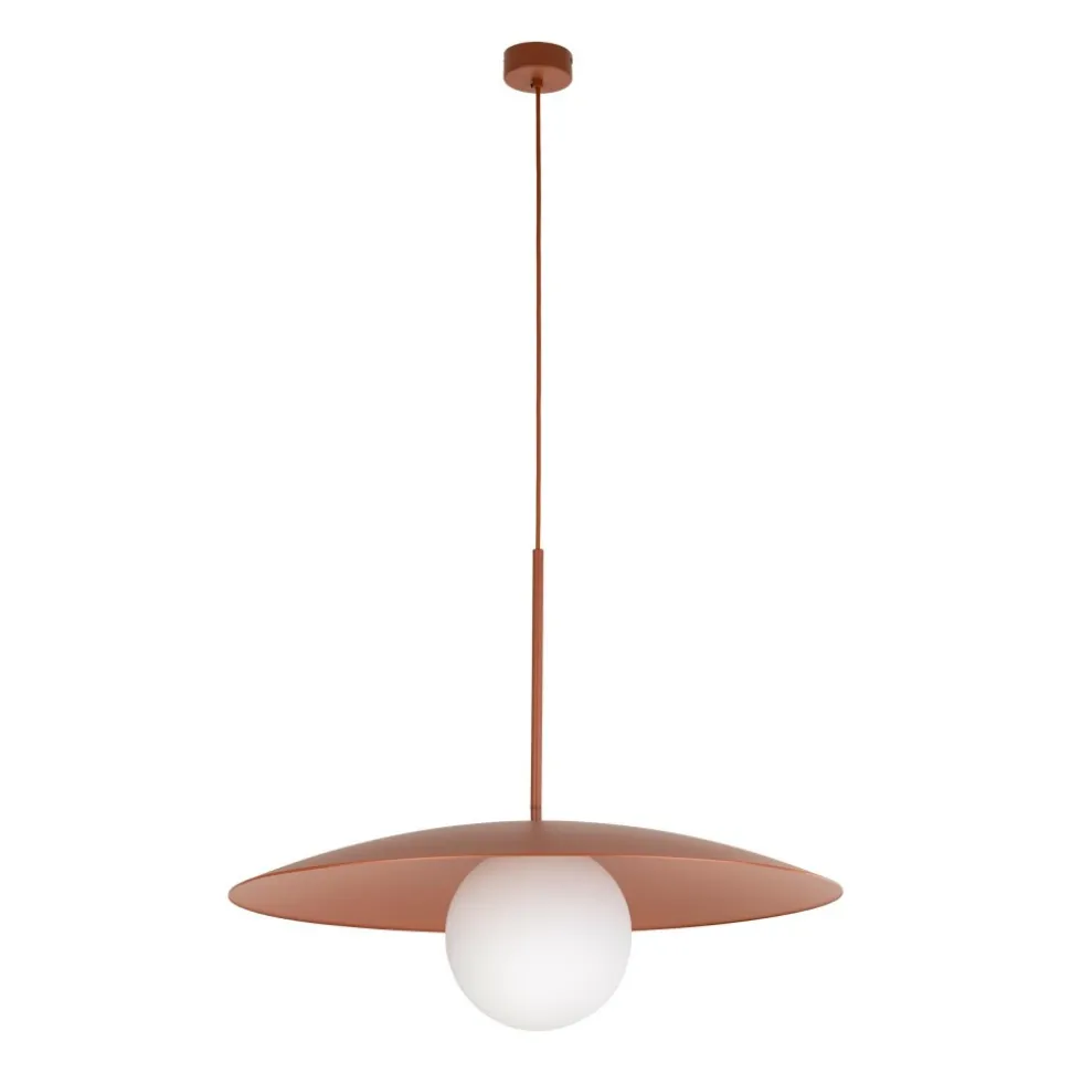 Lampa wisząca SLATE ceglasta klosz biały 1xE27