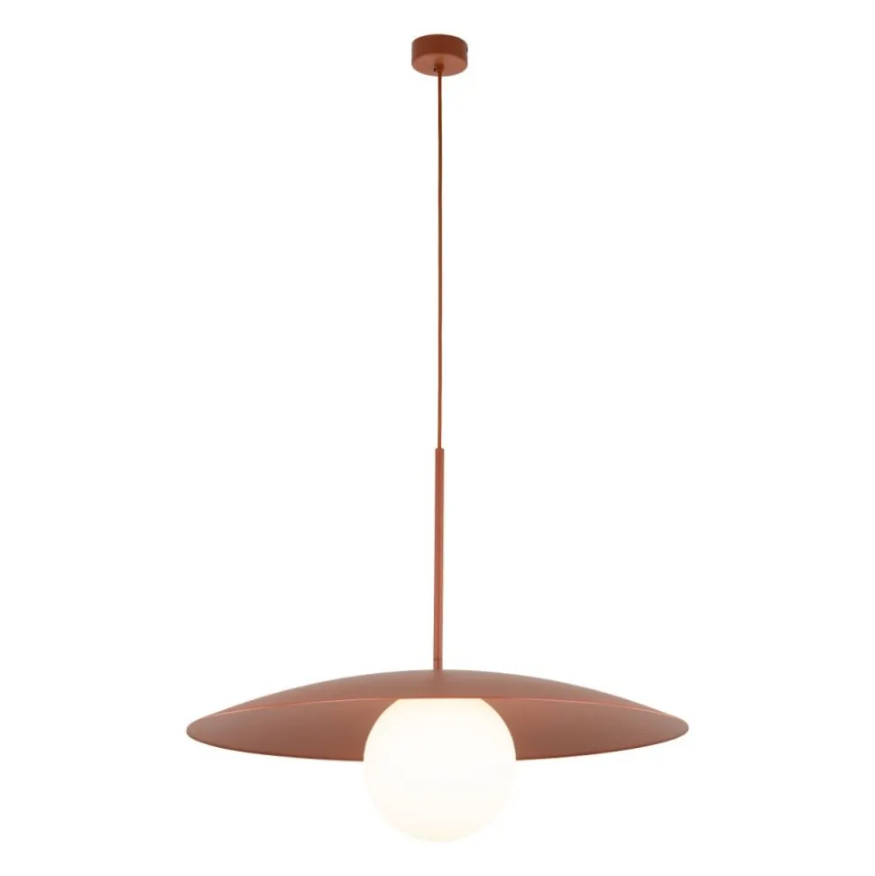 Lampa wisząca SLATE ceglasta klosz biały 1xE27