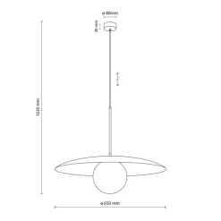 Lampa wisząca SLATE czarna klosz biały 1xE27