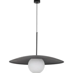Lampa wisząca SLATE czarna klosz biały 1xE27