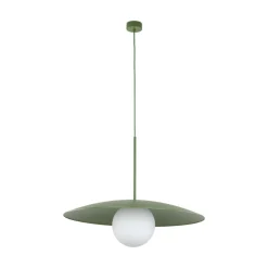 Lampa wisząca SLATE zielona klosz biały 1xE27