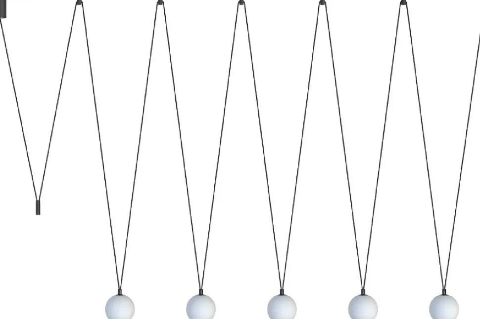 Lampa Wisząca SLING Czarny Biały Szklane Klosze 5xG9