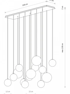 Lampa wisząca SNOWBALL czarna 14xG9