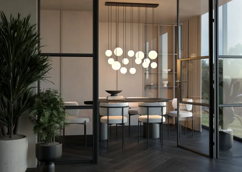 Lampa wisząca SNOWBALL czarna 14xG9