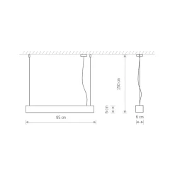 Lampa Wisząca SOFT Biały 1xT8 16W LED 3000K 95cm